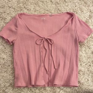 pink tie-front top from pacsun